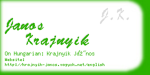 janos krajnyik business card